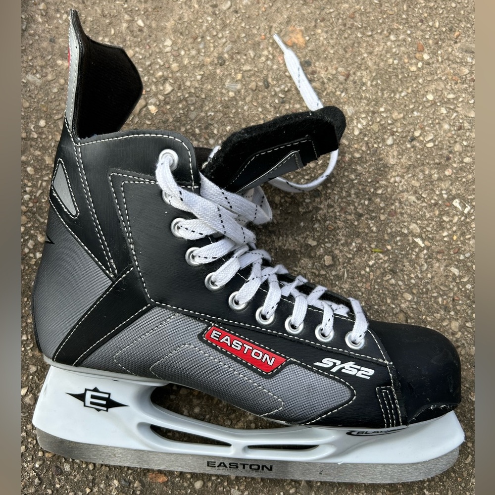 Easton SYS2 Skates Bladz E Black Gray Hockey Carbon Steel 280 Size 9 or 9.5